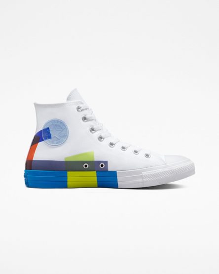 Men's Converse Chuck Taylor All Star Space Racer High Top Shoes White / Blue / White | AU 53E69M